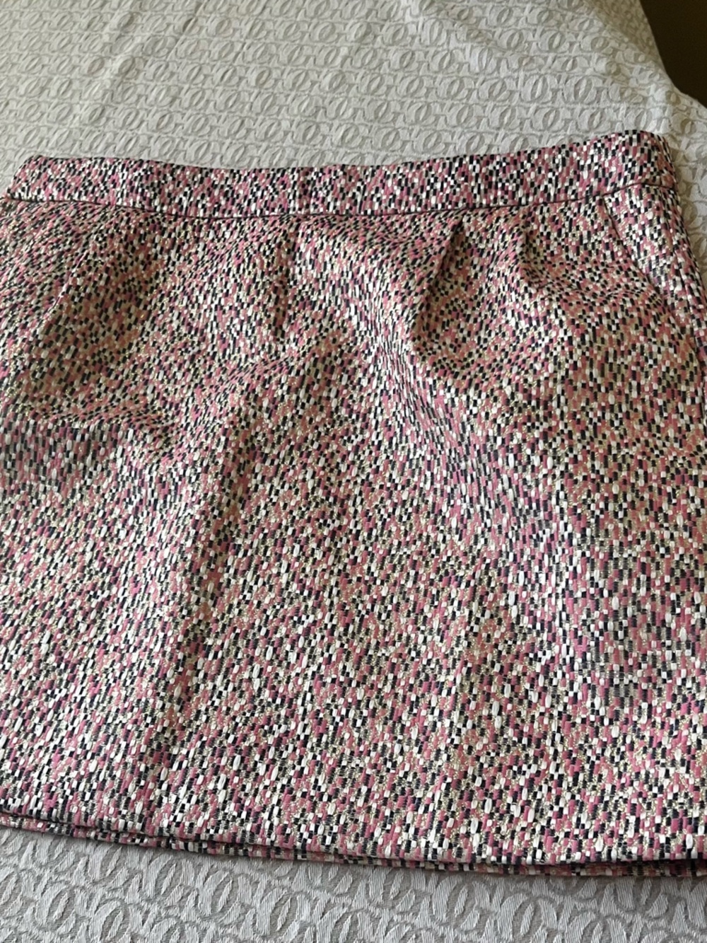 J. Crew Pink Multicolor Tweed A-Line Skirt